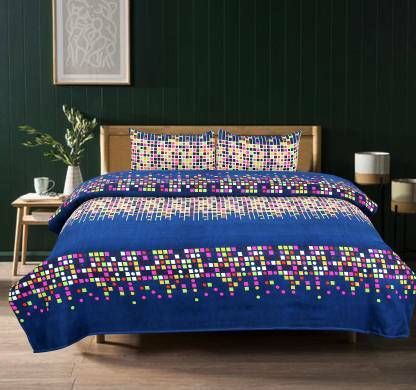 makhija 1 TC Polycotton Single Self Design Flat Bedsheet-picture-21