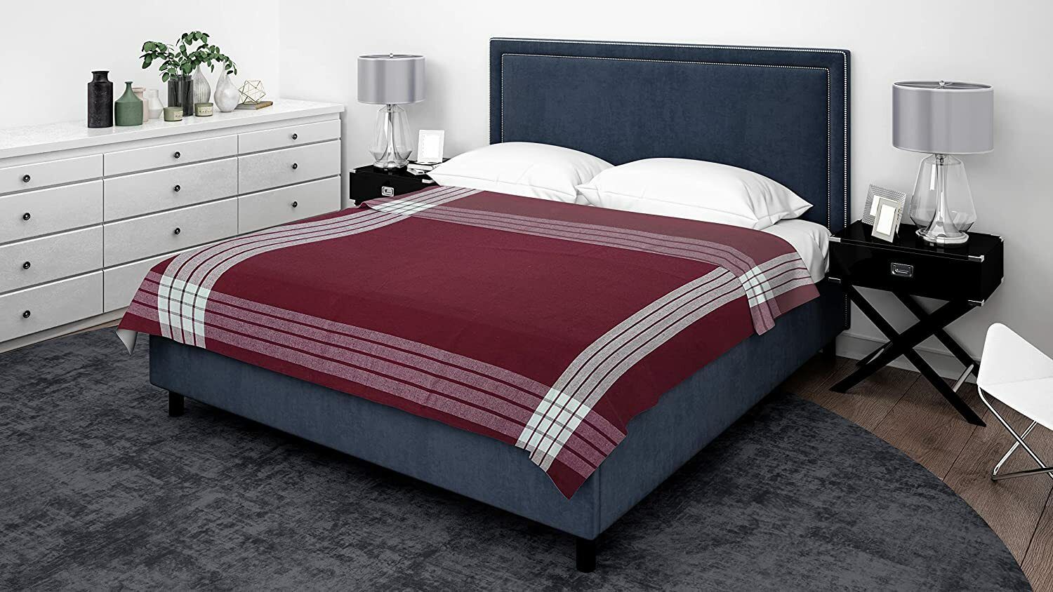 120 TC Cotton Queen Striped Flat Bedsheet-image-24