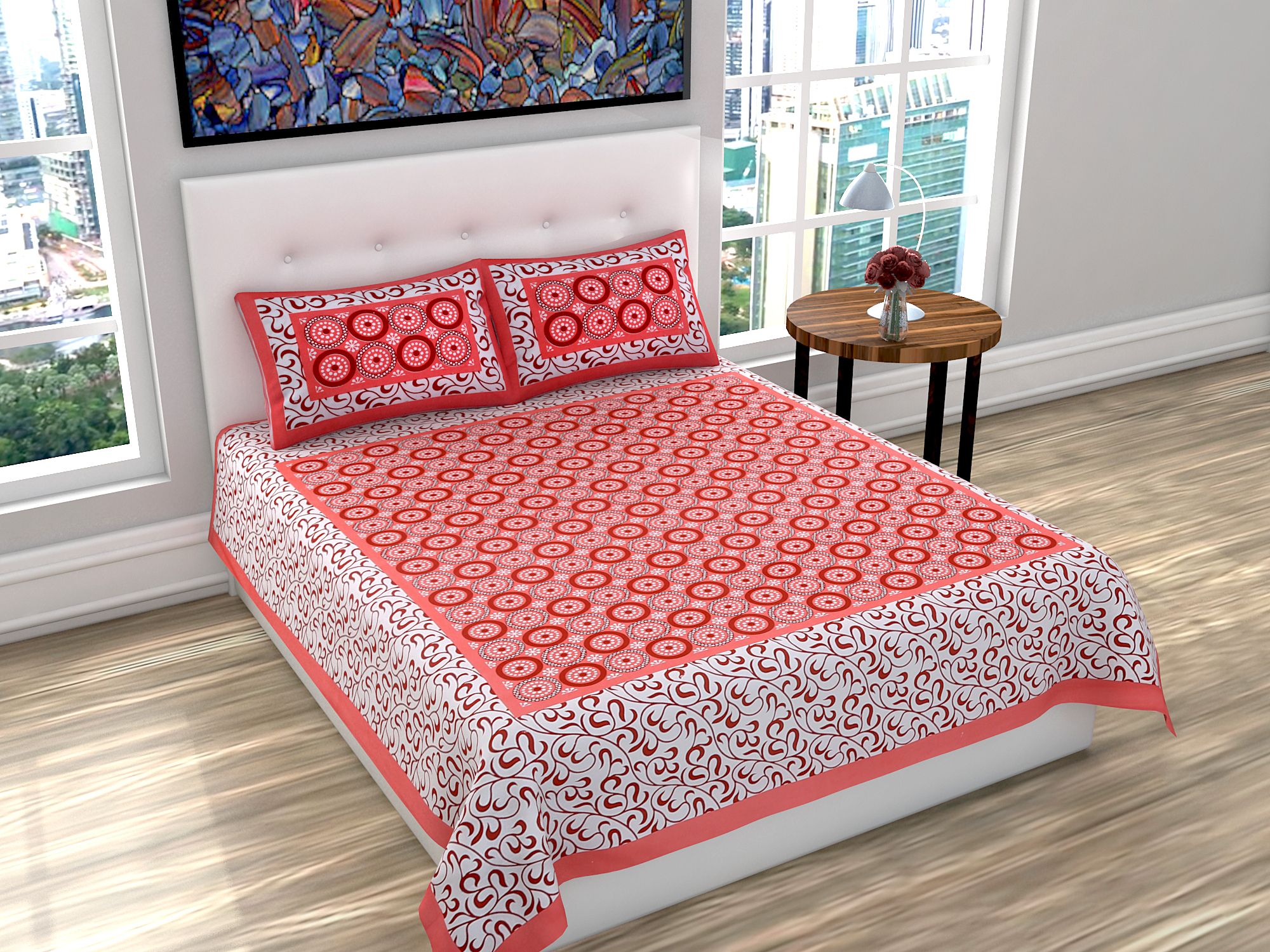 140 TC Cotton Double Printed Flat Bedsheet-image-35