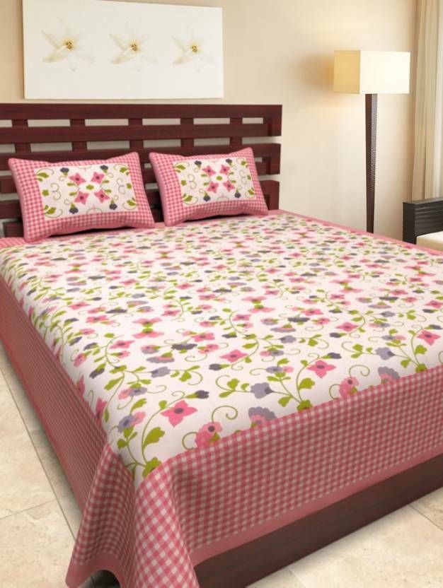 riya fabrics 140 TC Cotton Double Printed Flat Bedsheet-picture-37