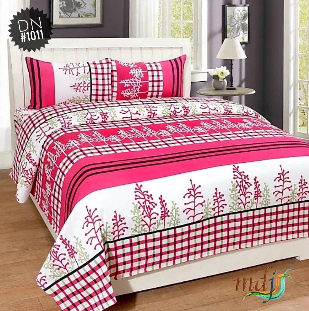 makhija 10 TC Polycotton Double Self Design Flat Bedsheet-picture-15