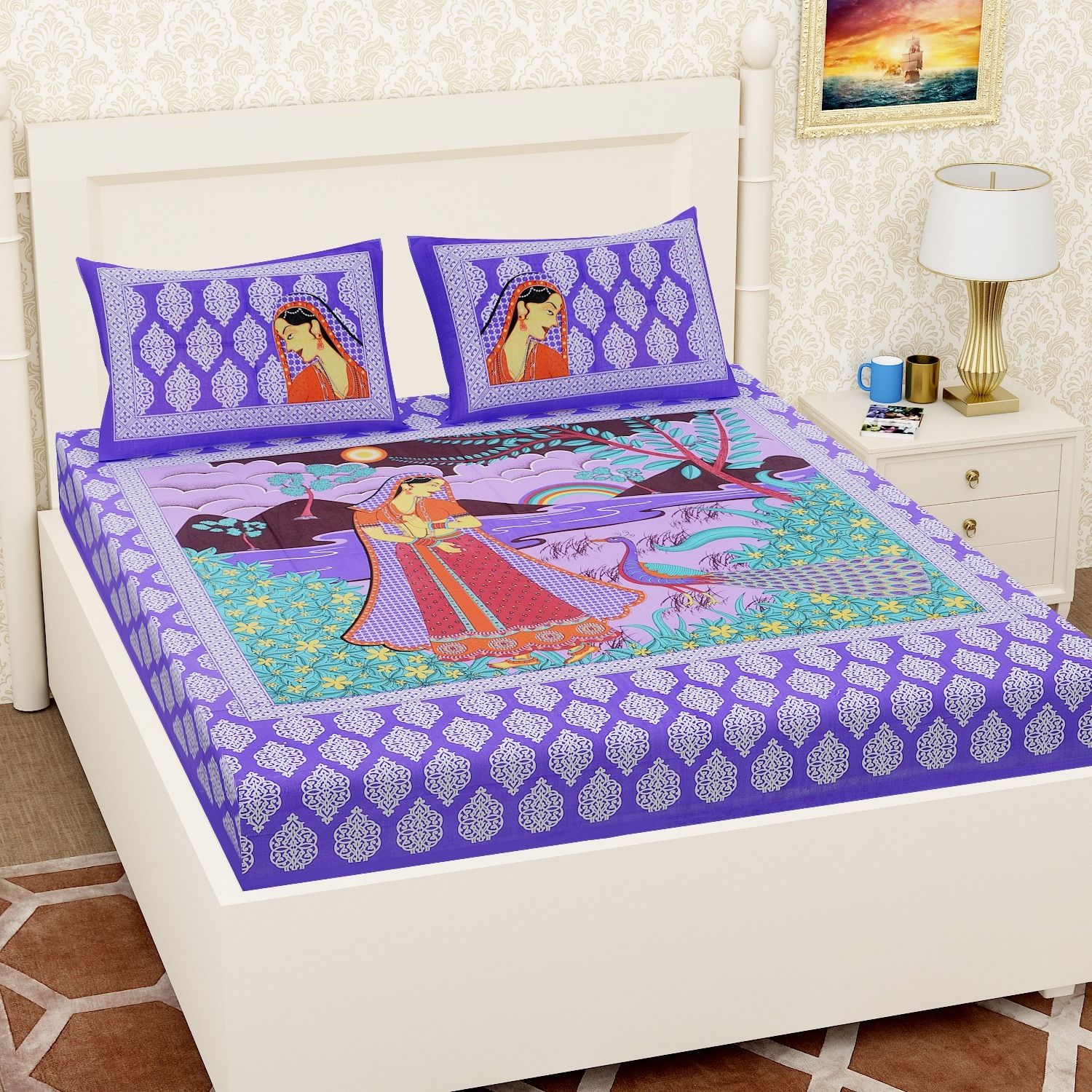 140 TC Cotton Double Printed Flat Bedsheet-image-34