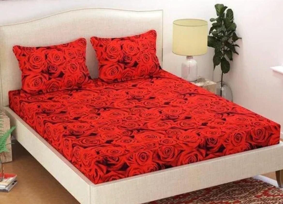 dnshmishraji Cotton King Flat 250 TC Printed 1 Bedsheet with 2 Pillow Covers-picture-41