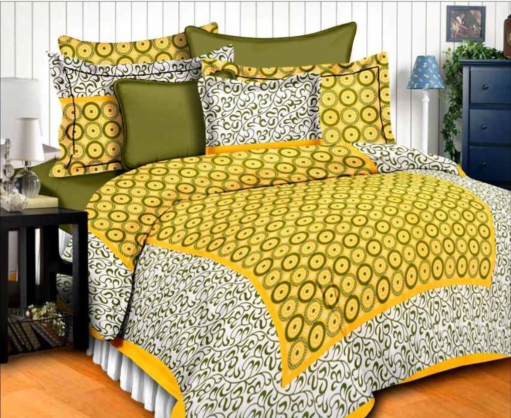 144 TC Cotton Queen Printed Fitted (Elastic) Bedsheet-image-25