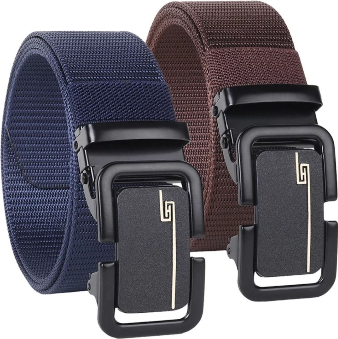 Men Blue, Brown Nylon Belt