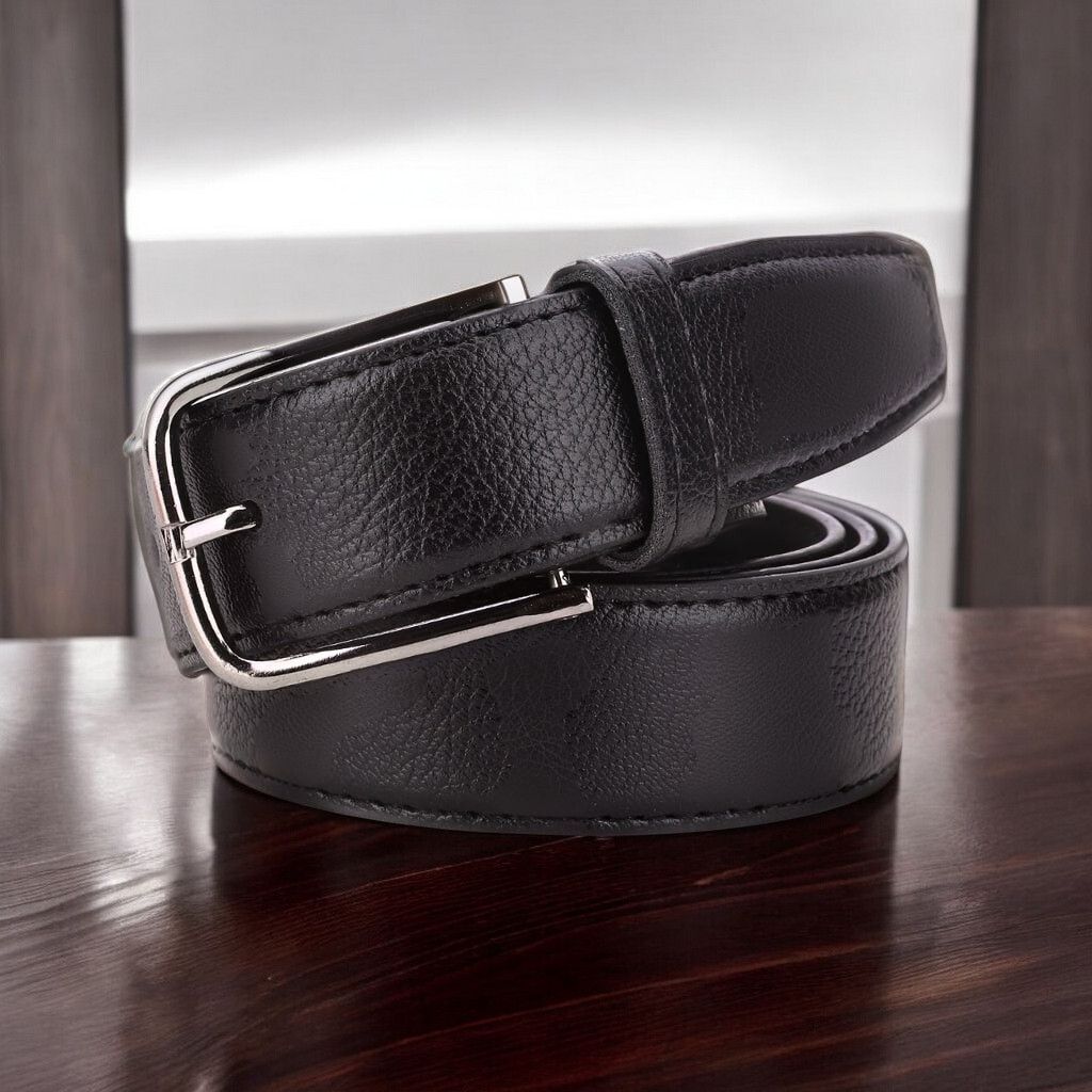 Men Casual Black Artificial Leather Belt-image-23