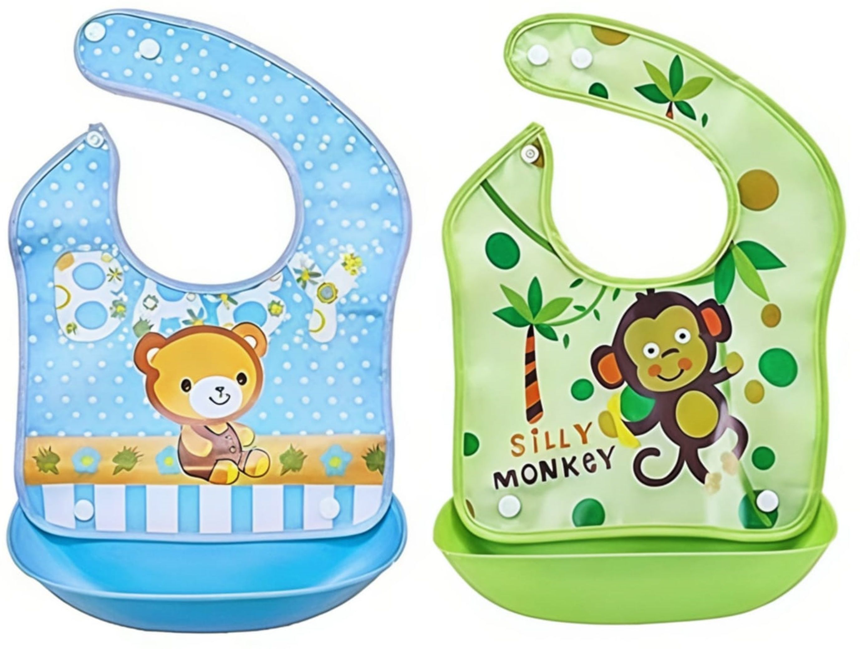 Baby Silicone Feeding Bibs |Waterproof Bib With Detachable Tray | Baby Apron