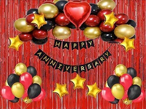 Solid Golden Red Theme Birthday Decoration Items Kit Combo For Kids & Adults Balloon-image-16