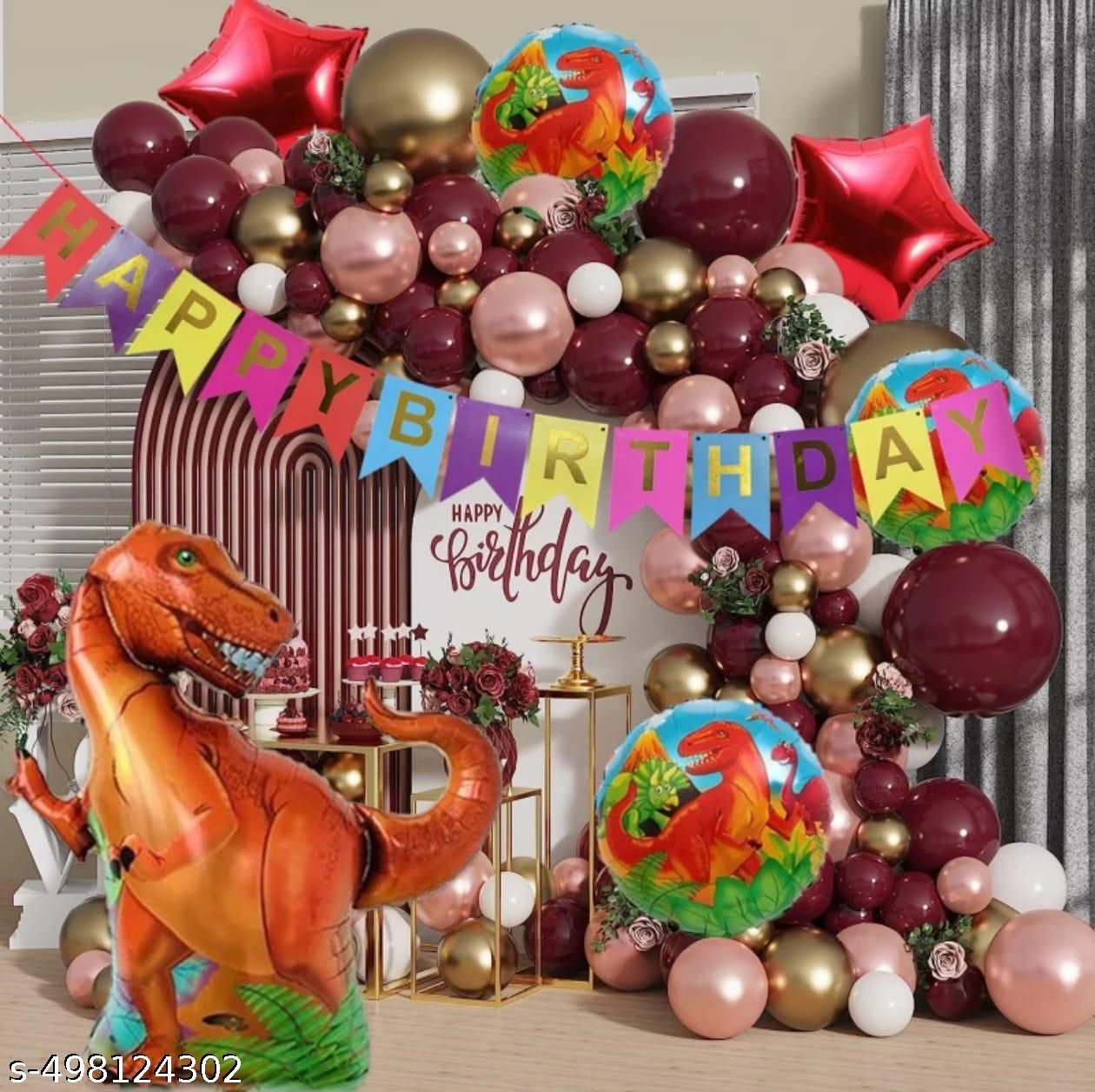 dream party decor Printed Jungle Theme Birthday Decoration/Happy birthday Dinosaur T-rex Party Foil Balloon-picture-11