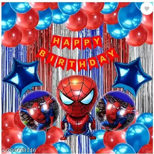 party midlinkerz Spider Man Theme Birthday Deocoration items kit set for Kids, Boys-picture-13