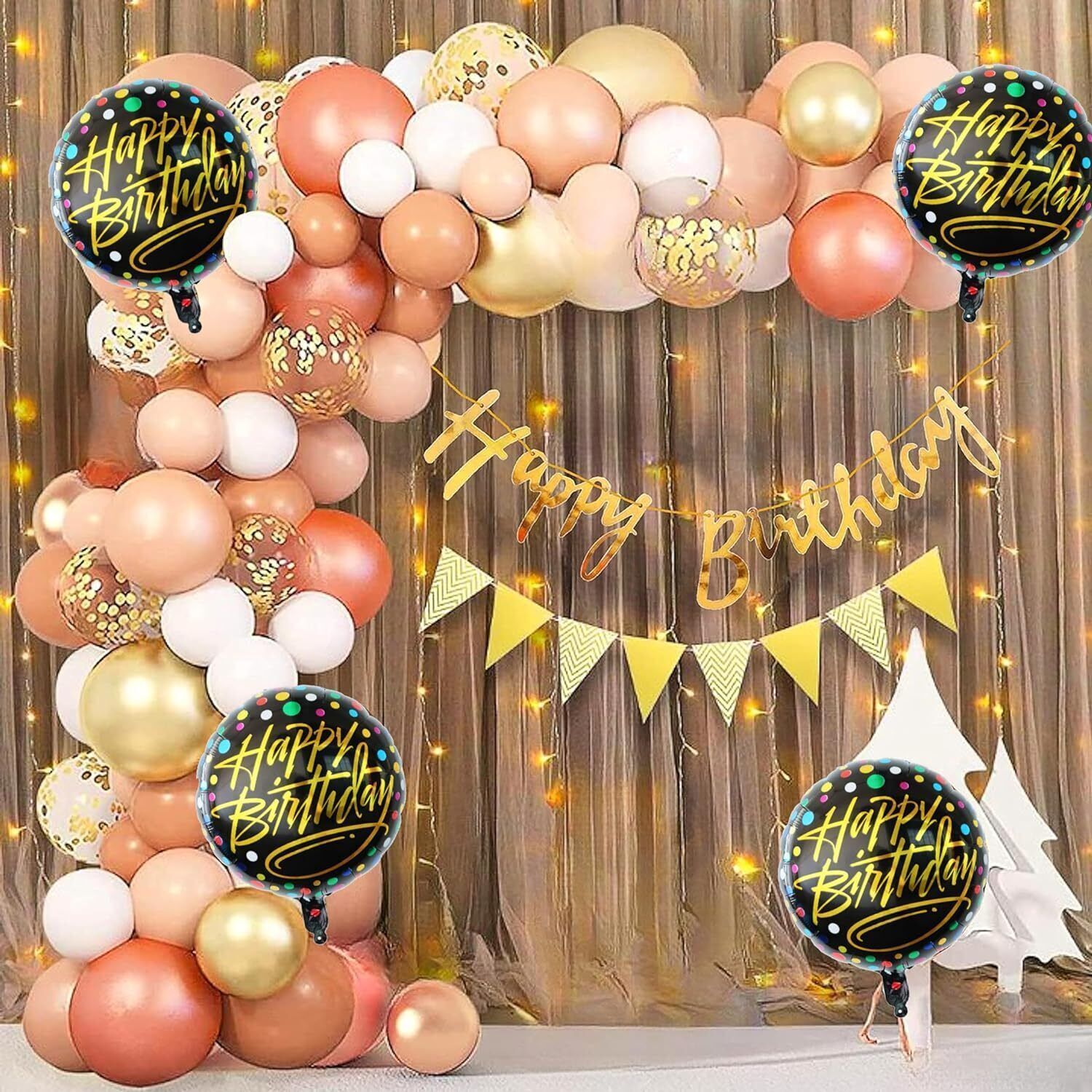Rosegold Theme Happy Birthday Decoration Items Kit Combo For Girls & Women, Wife-image-18