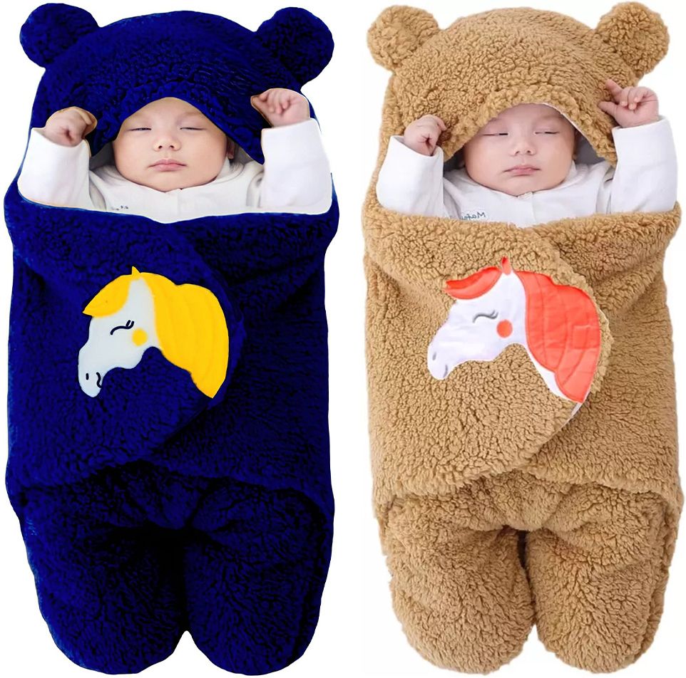 Embroidered Single Hooded Baby Blanket forHeavy Winter-image-19