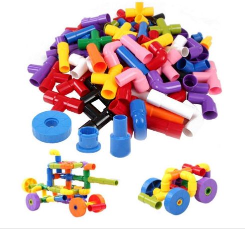 srj 50 Piece ( Pipe Puzzle Building Block ) Pipe Puzzle Shape Building Block Game-picture-19