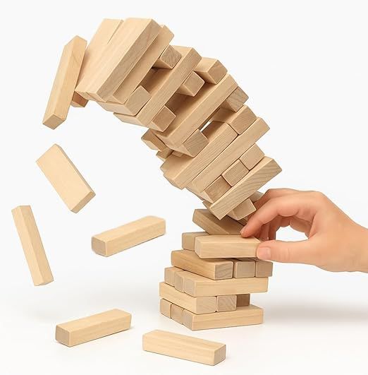 arovemic Wooden Jenga Blocks Set - 54 pcs for Kids & Adults Fun-picture-11