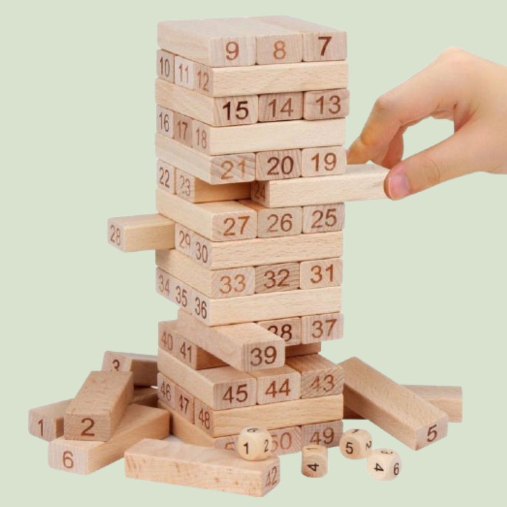 ozoriva Wooden Balance Block Puzzle Tower with Numbered Components-picture-9
