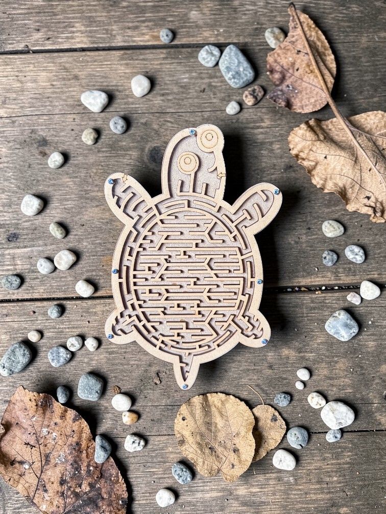 colorbee Wooden Turtle Shape Maze Puzzle Board Brain Learning Toy for Boys and Girls Board Game Accessories-picture-10