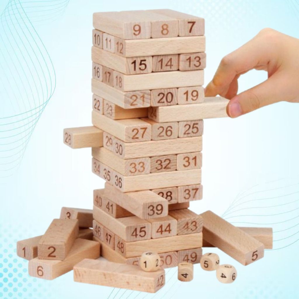 ozoriva Wooden Numbered Building Blocks Set for Indoor Recreational Play-picture-1