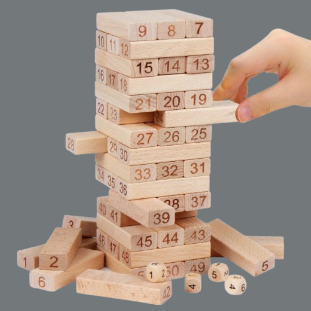 ozoriva Wooden Numbered Tower Building Game for Learning and Entertainment-picture-2