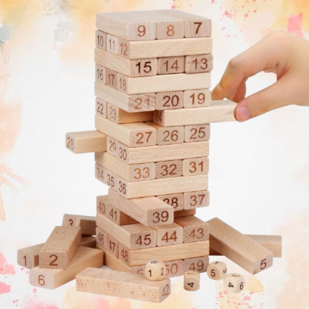 ozoriva Wooden Tumbling Tower Stacking Game for Indoor Party Entertainment-picture-17