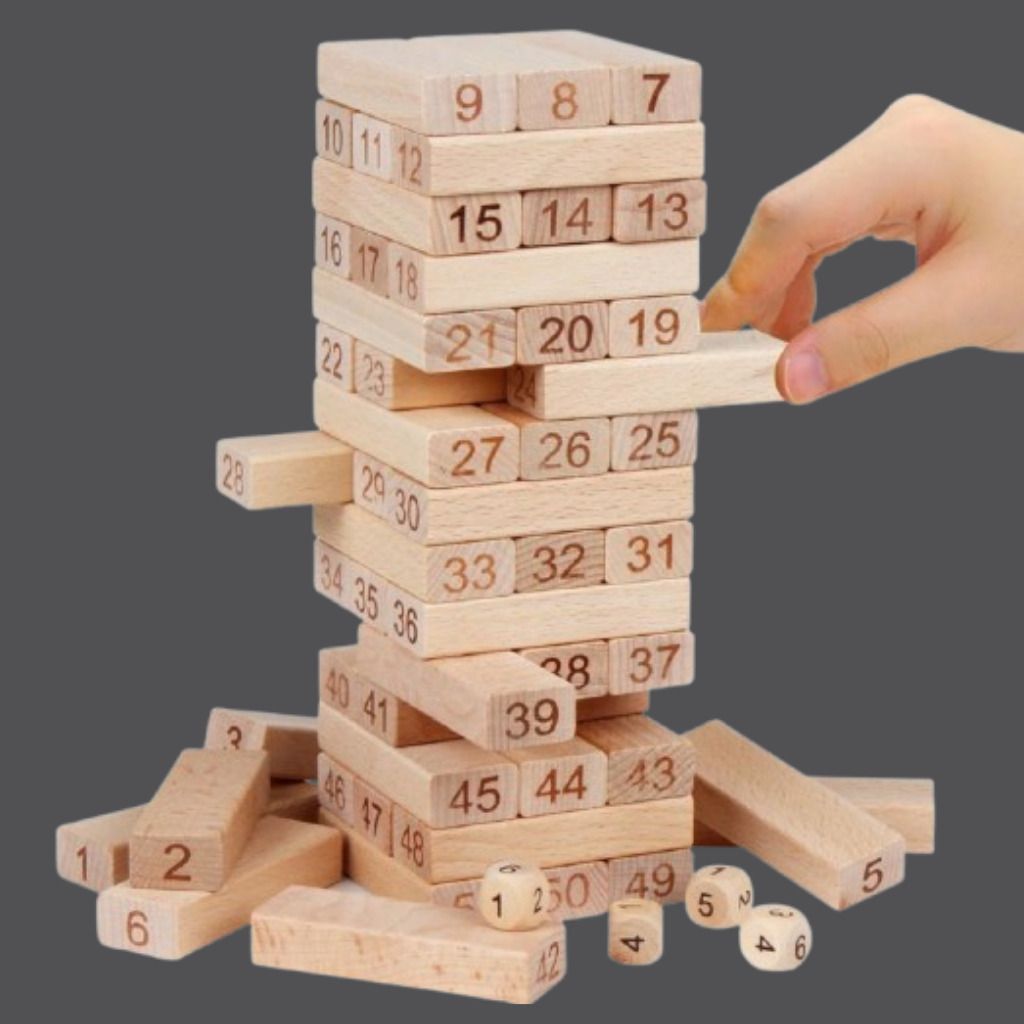 ozoriva Premium Wooden Stacking Blocks Balance Game with Number Marking-picture-7