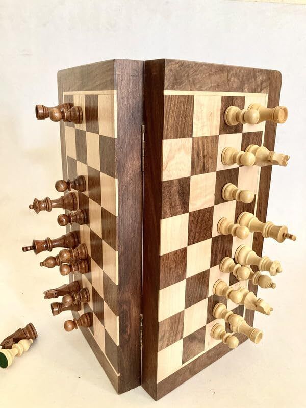 rural routes Wooden Foldable Chess Board - Rosewood Chessboard - Indoor Mind Game (10 Inch) 7 cm Chess Board-picture-12