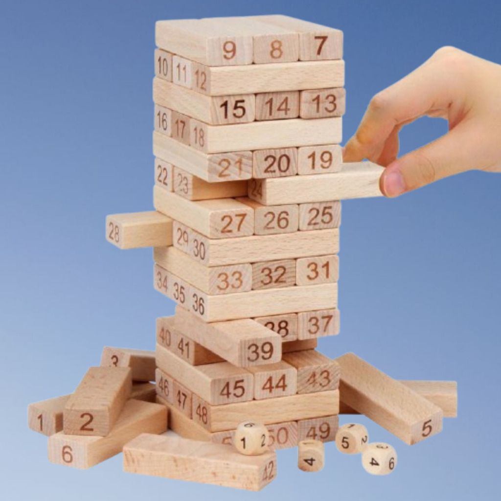 ozoriva Skill Building Wooden Balance Blocks Game with Dice Included-picture-8