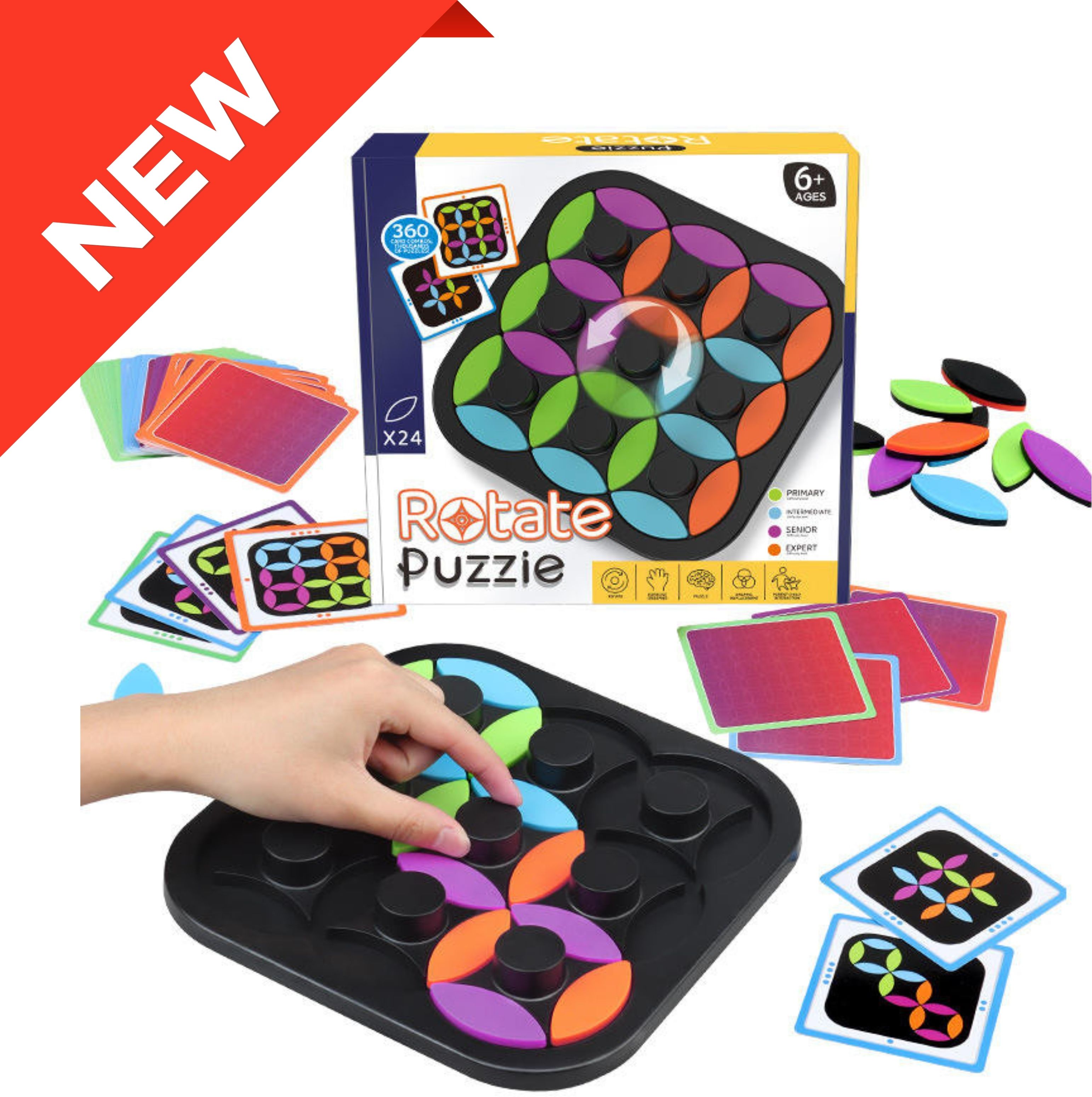 glenston Brain Training Rotating Puzzle Educational Logic Learning Toy for Kids & Adults Strategy & War Board Game-picture-25