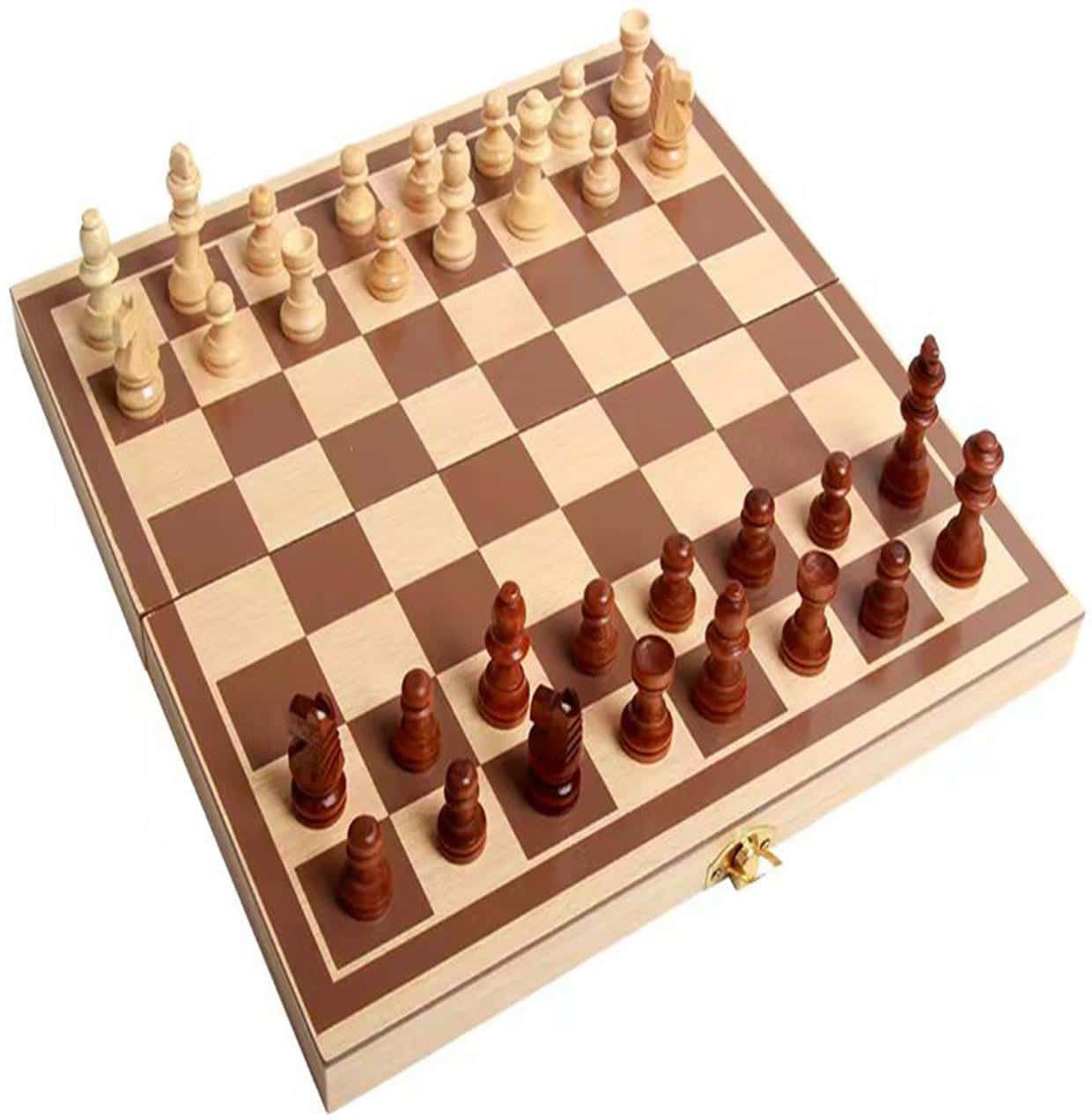 spocco 11x11 Inch Wooden Folding Chess Set with 32 Wooden Pieces Board Game Set 11 28 cm Chess Board-picture-34
