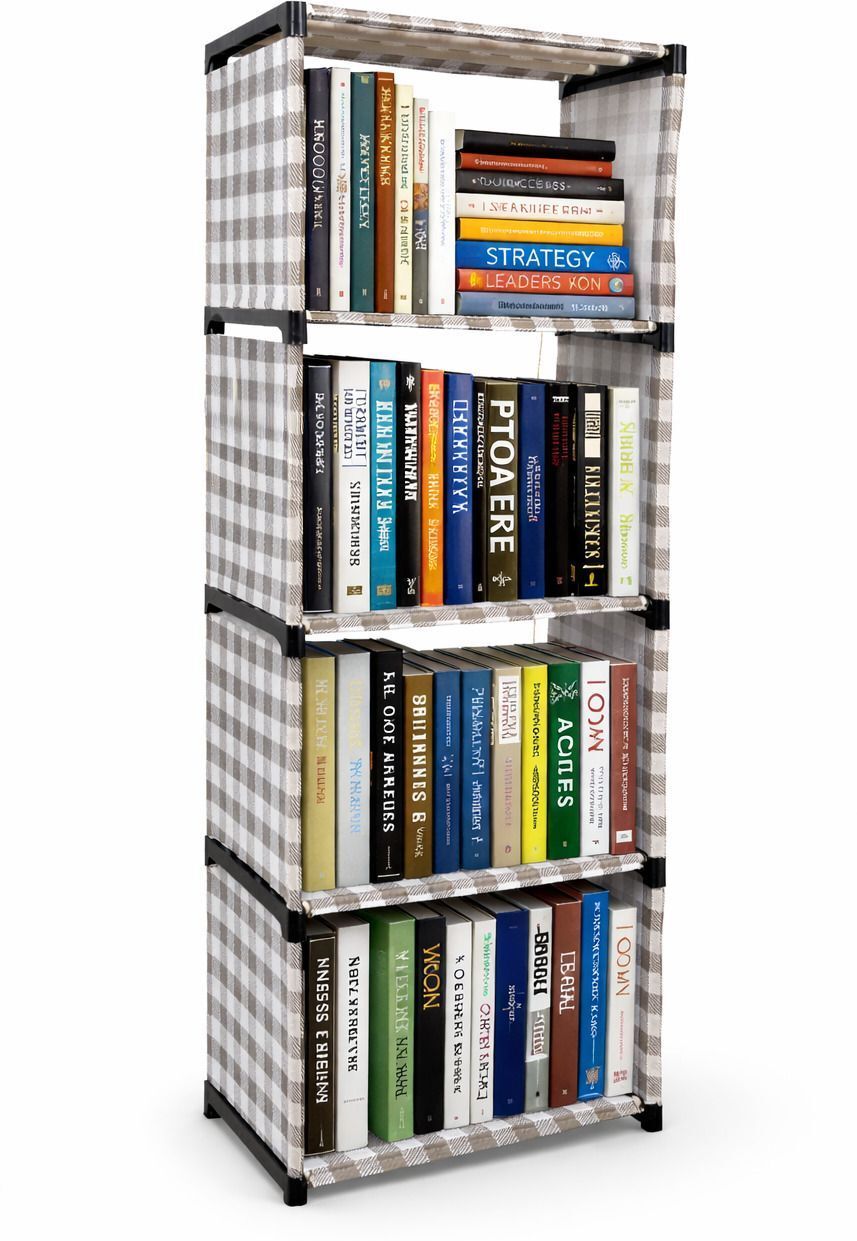 5 layer cover book shelf for home office rack Plastic Open Book Shelf-image-47