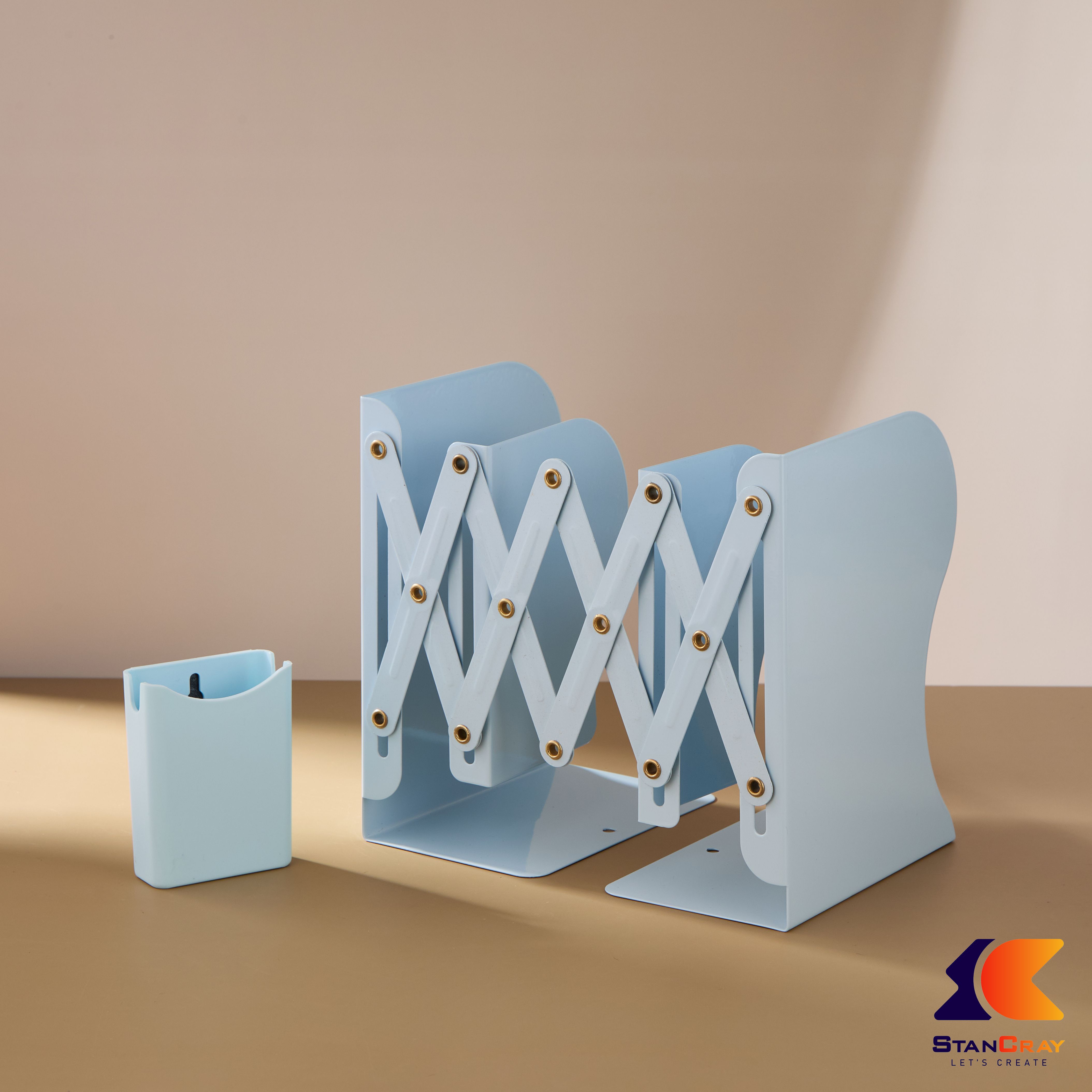 Metal Expandale File Book Pen Stand Pastel print file, book, and pen stand Metal Semi-Open Book Shelf-image-31
