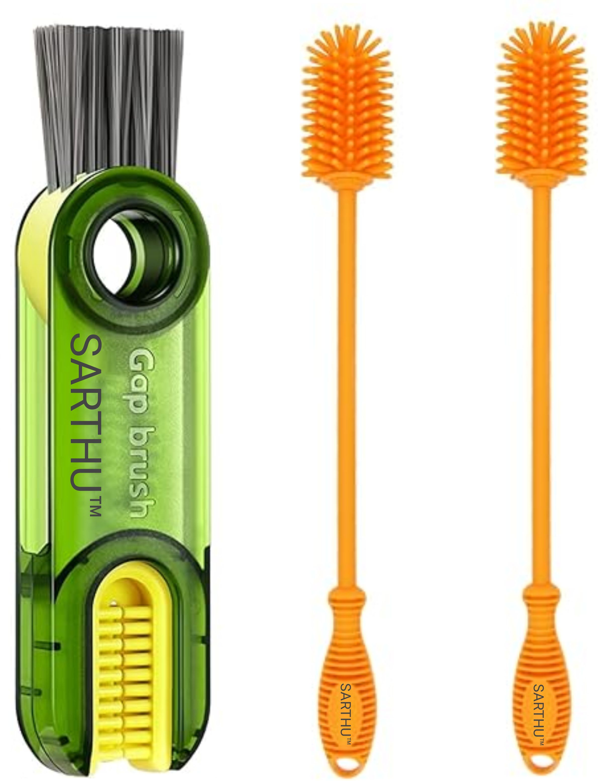1 Cap & Cup Cleaner Brush + 2 Long Handle Silicone Bottle Cleaning Brushes Set 3-image-13