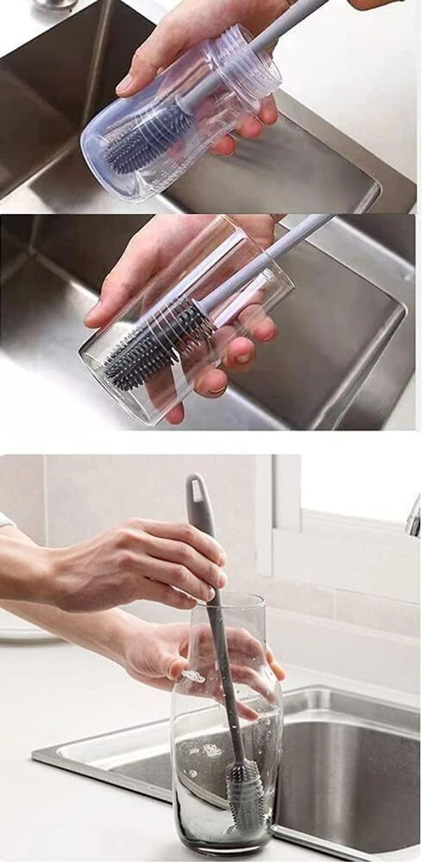 Bottle Cleaning Brush Silicone Long Handle For Multipurose Cleaning102-image-45