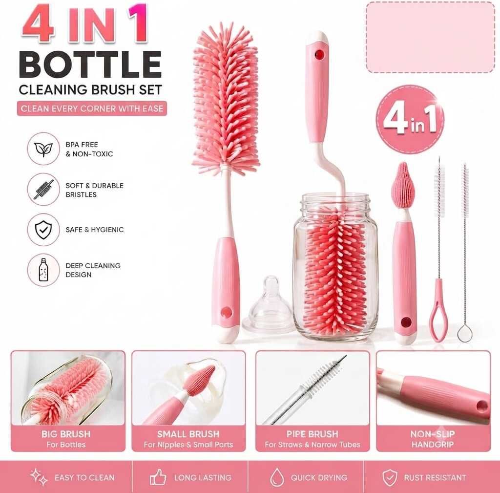 navrangi 4-in-1 Baby Bottle Cleaning Brush Set-picture-24