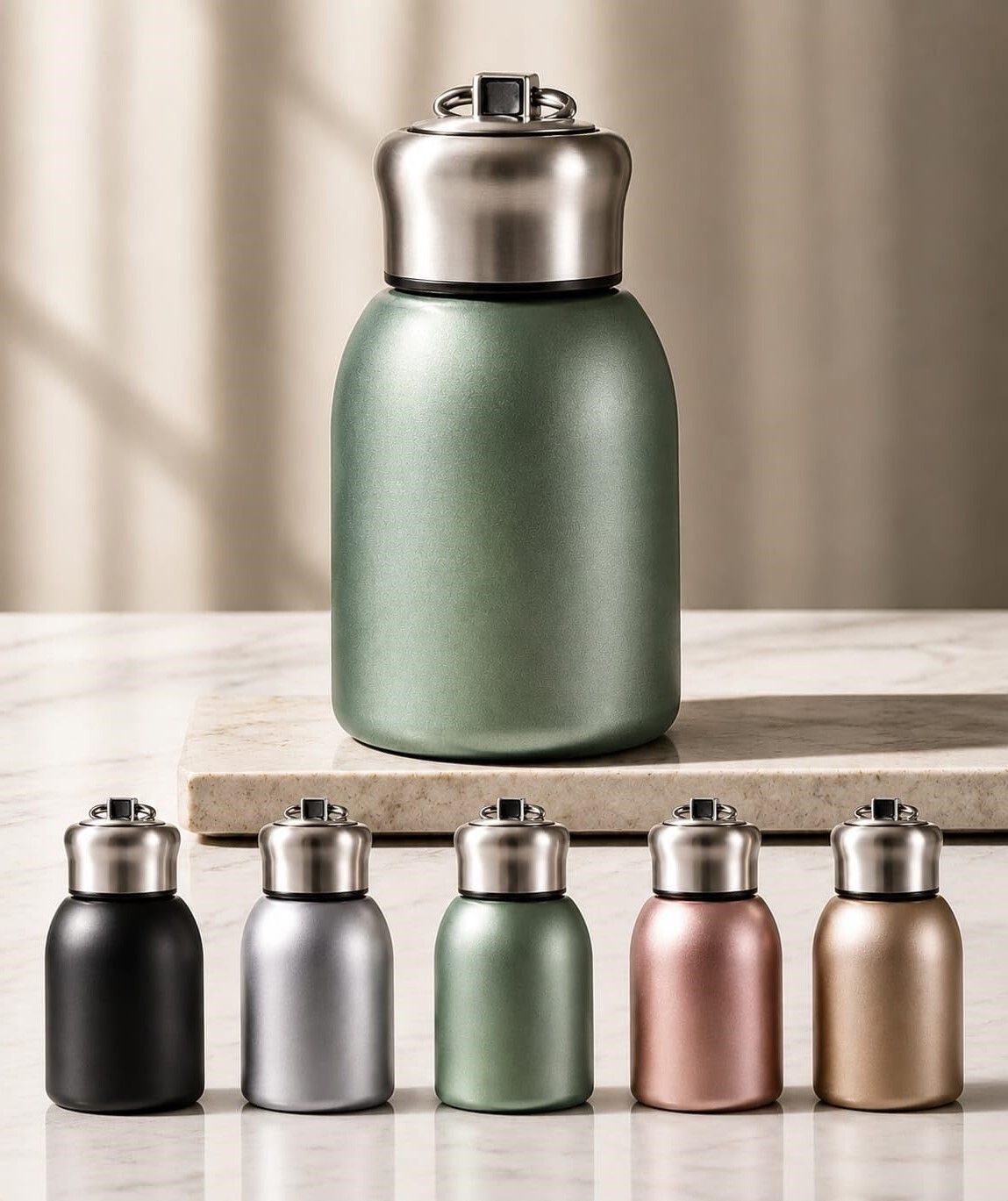 Premium Cute Mini Stainless Steel Vacuum Bottle ,Hot & Cold(i) 300 ml Stainless Steel Flask-image-47