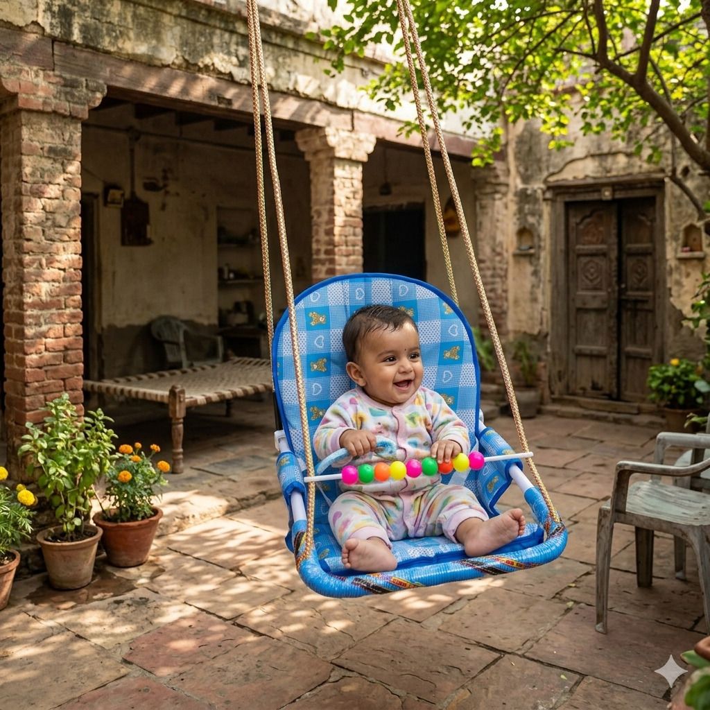 maaluv Baby Swing 402 for Kids With Safety Belt Small And The Rope for Hanging Swings-picture-22