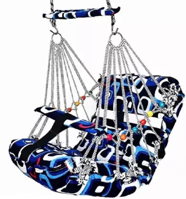 shop & wear Cotton Swing for Kids Baby's Children Folding and Washable 1-3 Years swing blue sqar-picture-10