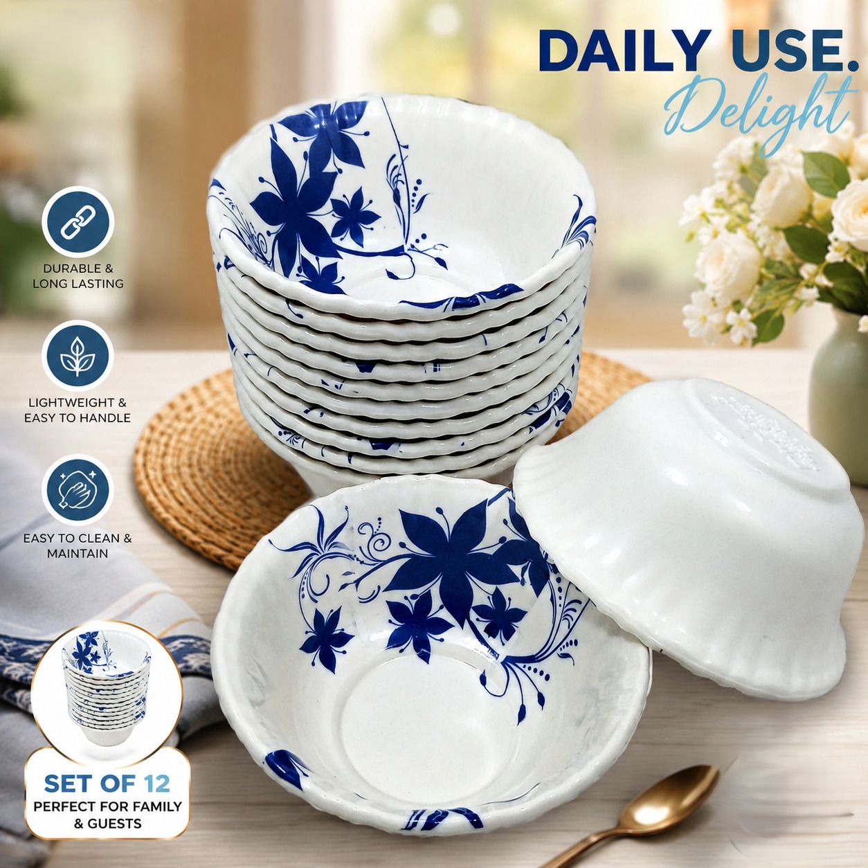 Melamine Serving Bowl Melamine Serving Bowl for Salads, Snacks, Fruits, Pasta and Everyday Dining Set-image-39