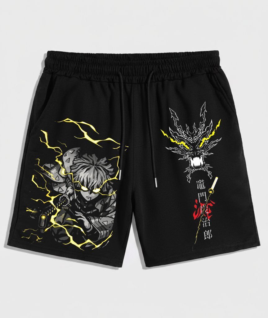 jh style Graphic Print Men Black Gym Shorts, Sports Shorts, Casual Shorts-picture-28
