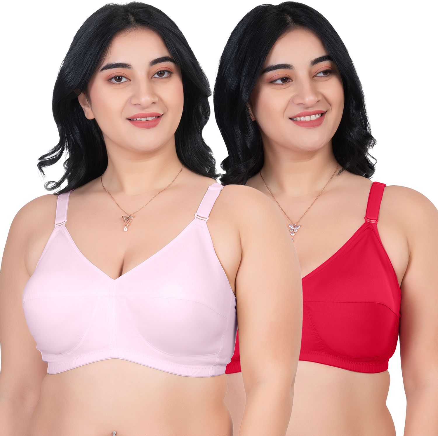 Pack of 2 Women Minimizer Non Padded Bra-image-13