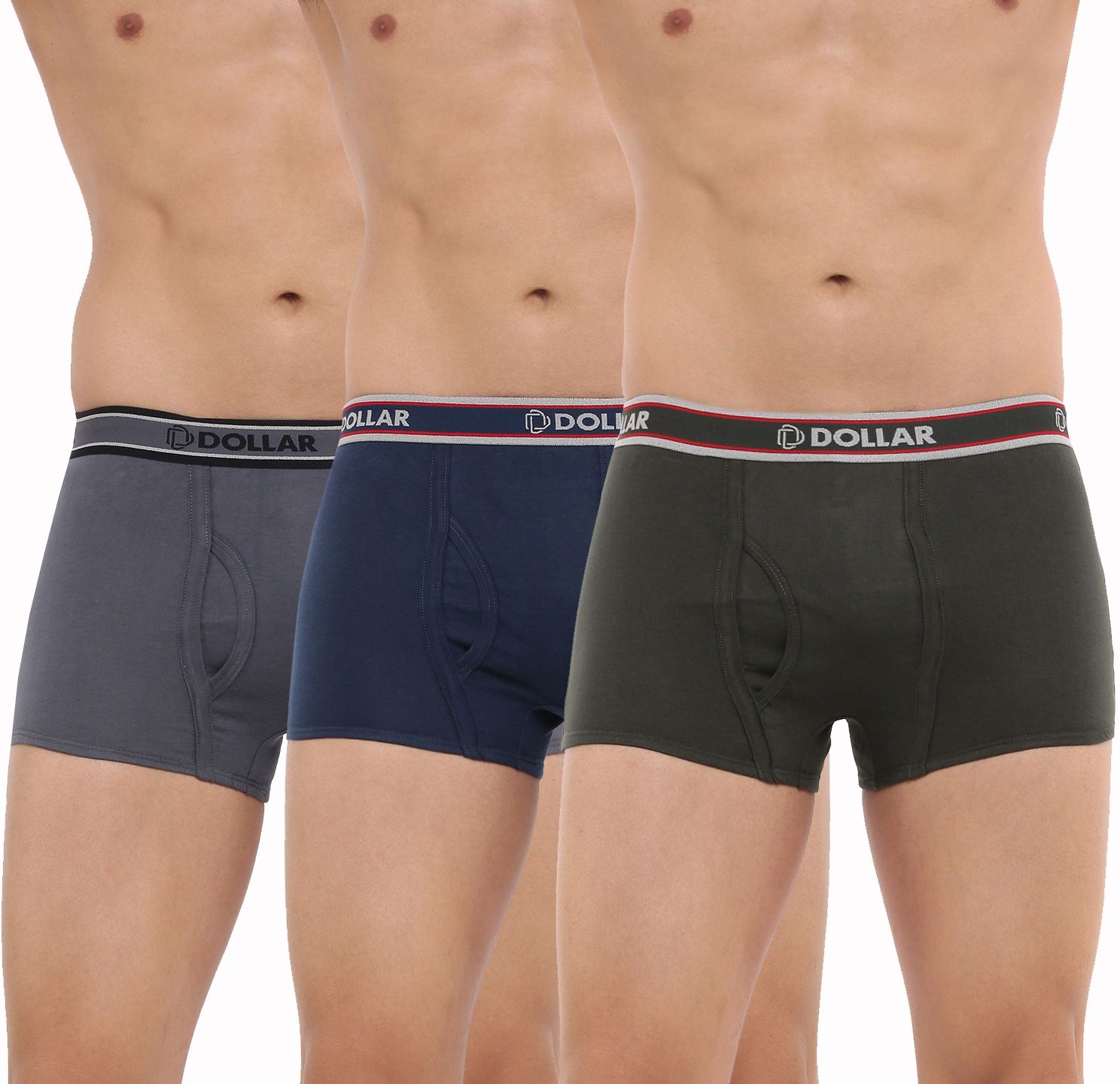 dollar bigboss Pack of 3 Combed Cotton Double Pouch Support Solid Men Trunk-picture-35