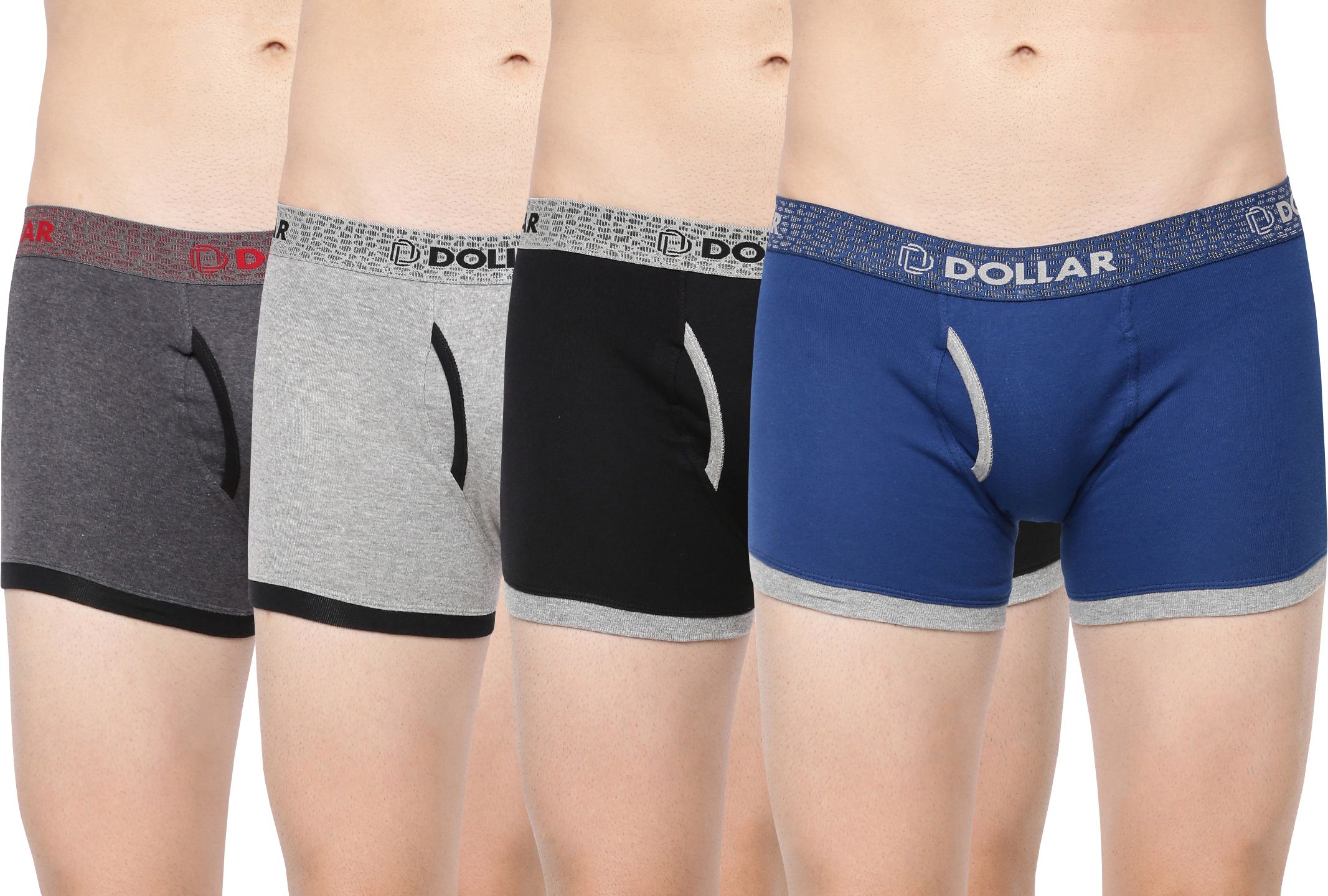 Pack of 4 Combed Cotton Contoured Pouch Support Solid Men Trunk-image-20