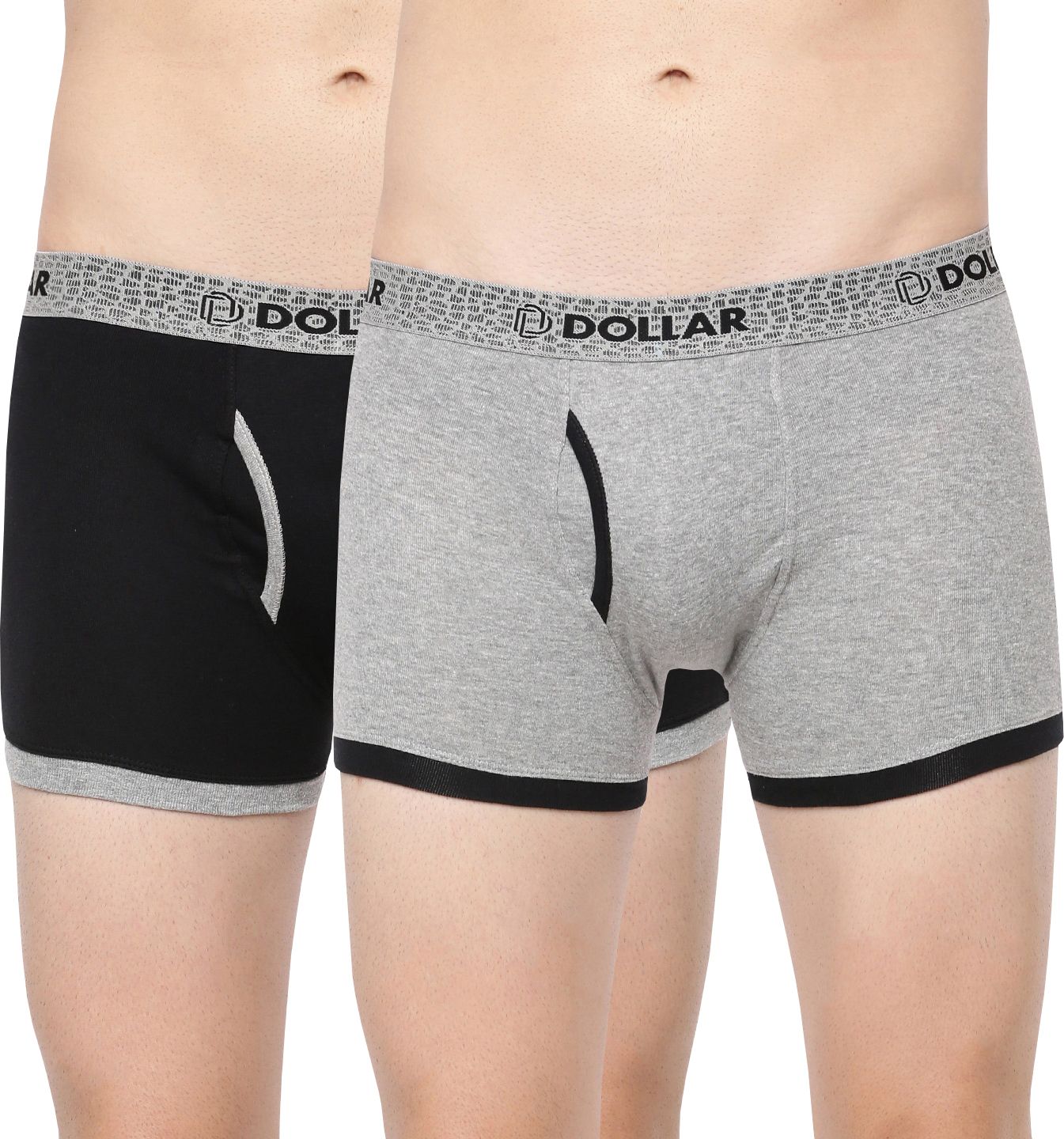 Pack of 2 Combed Cotton Contoured Pouch Support Solid Men Trunk