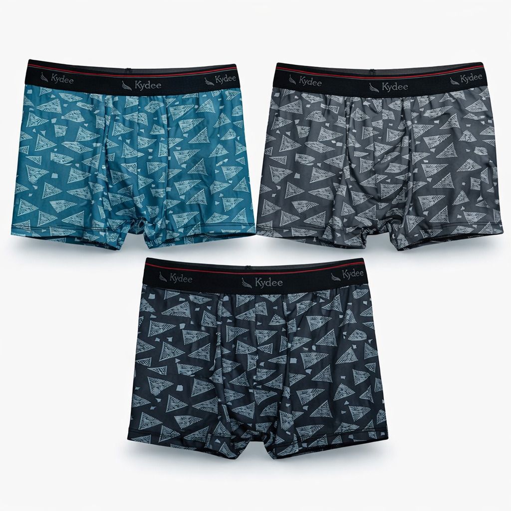 kydee Pack of 3 Geometric Print Men Trunk-picture-3