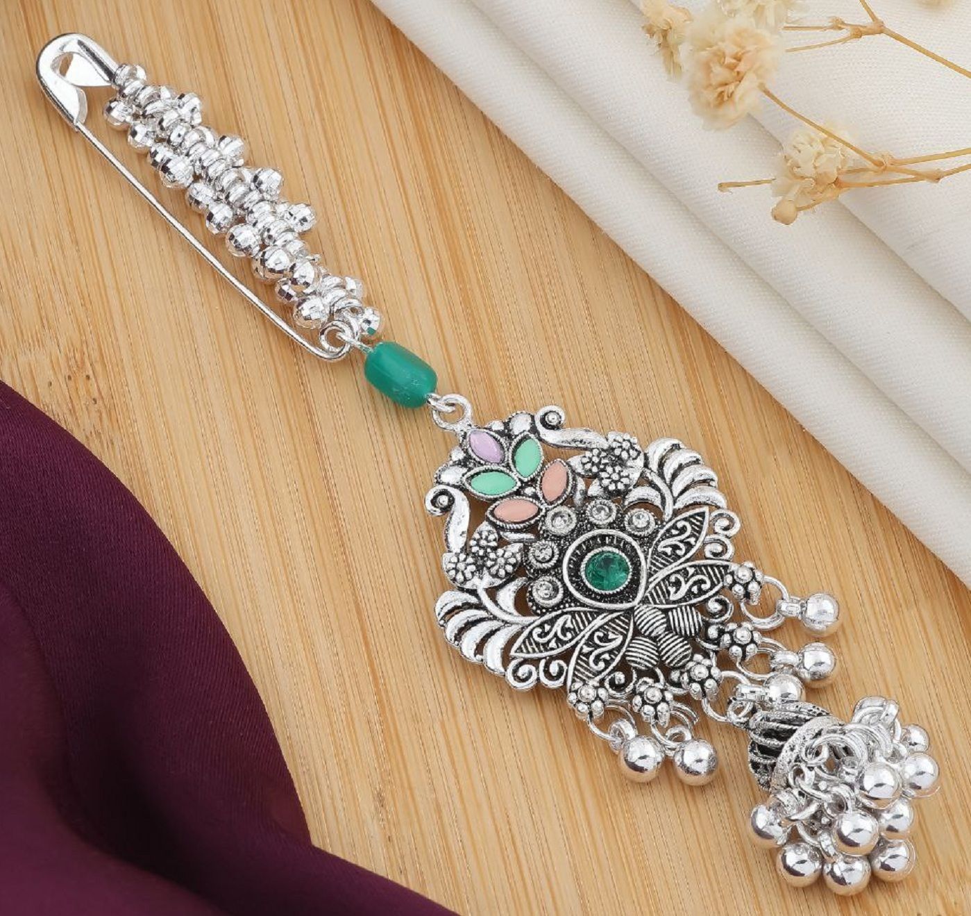 Rohit Fashion Trending New Silver Saree Pin Brooch For Womens Wear Brooch-image-23
