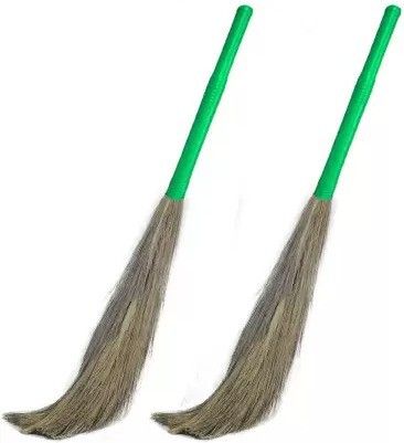 kiran Soft Premium Grass Broom Stick Eco-Friendly Phool Jhadu, jadu, Mop pack of two Grass Dry Broom-picture-19