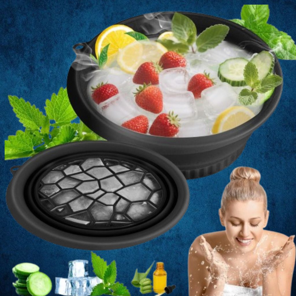 zucline Silicone Massage Bowl Ice Bucket with Secure Lid and Tong Holder Disposable-picture-10