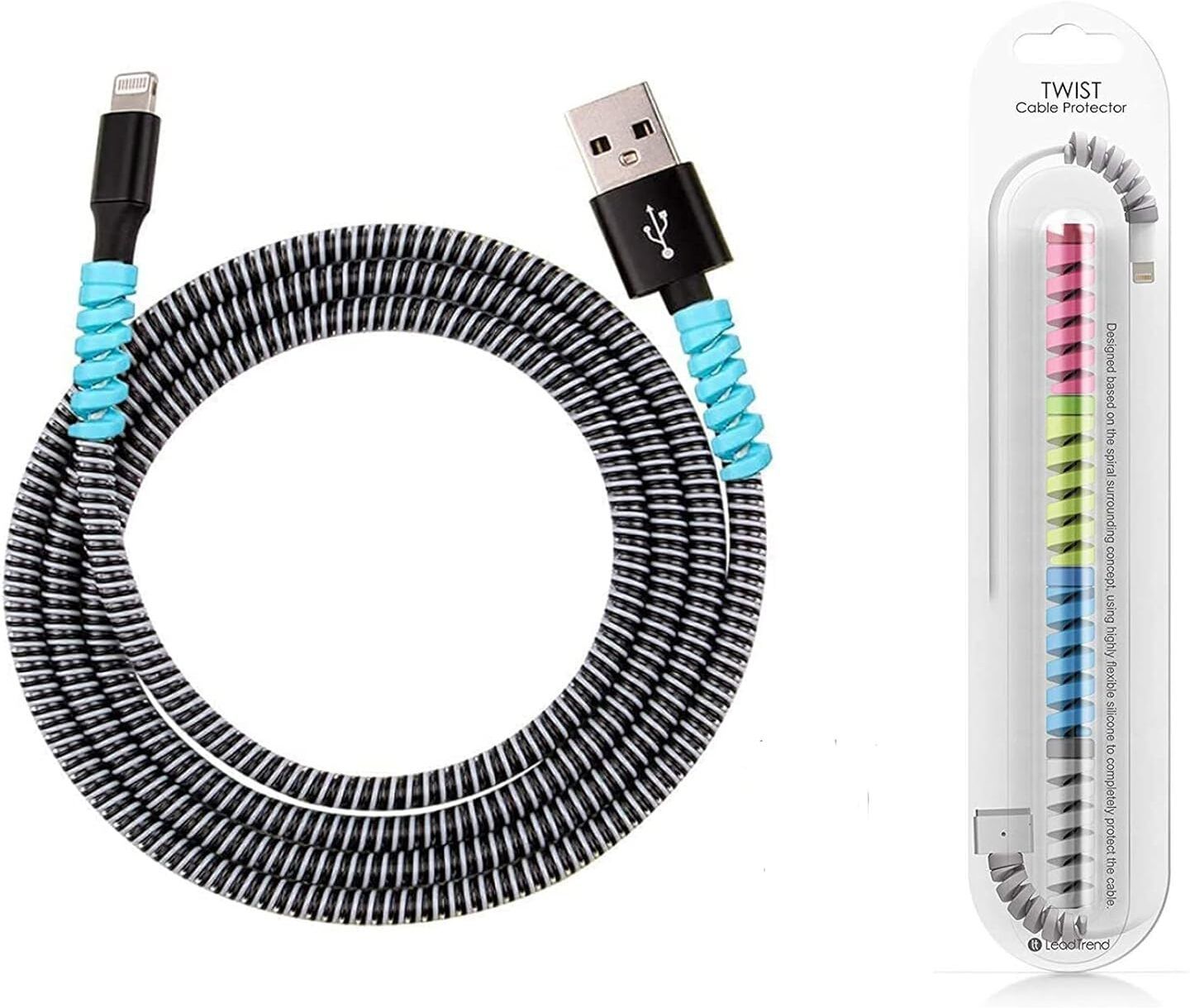 SANEHA Spiral Cable Protector 1.5 Meter AND Twist Data Cable Saver 4 PCS Combo Cable Protector-picture-19