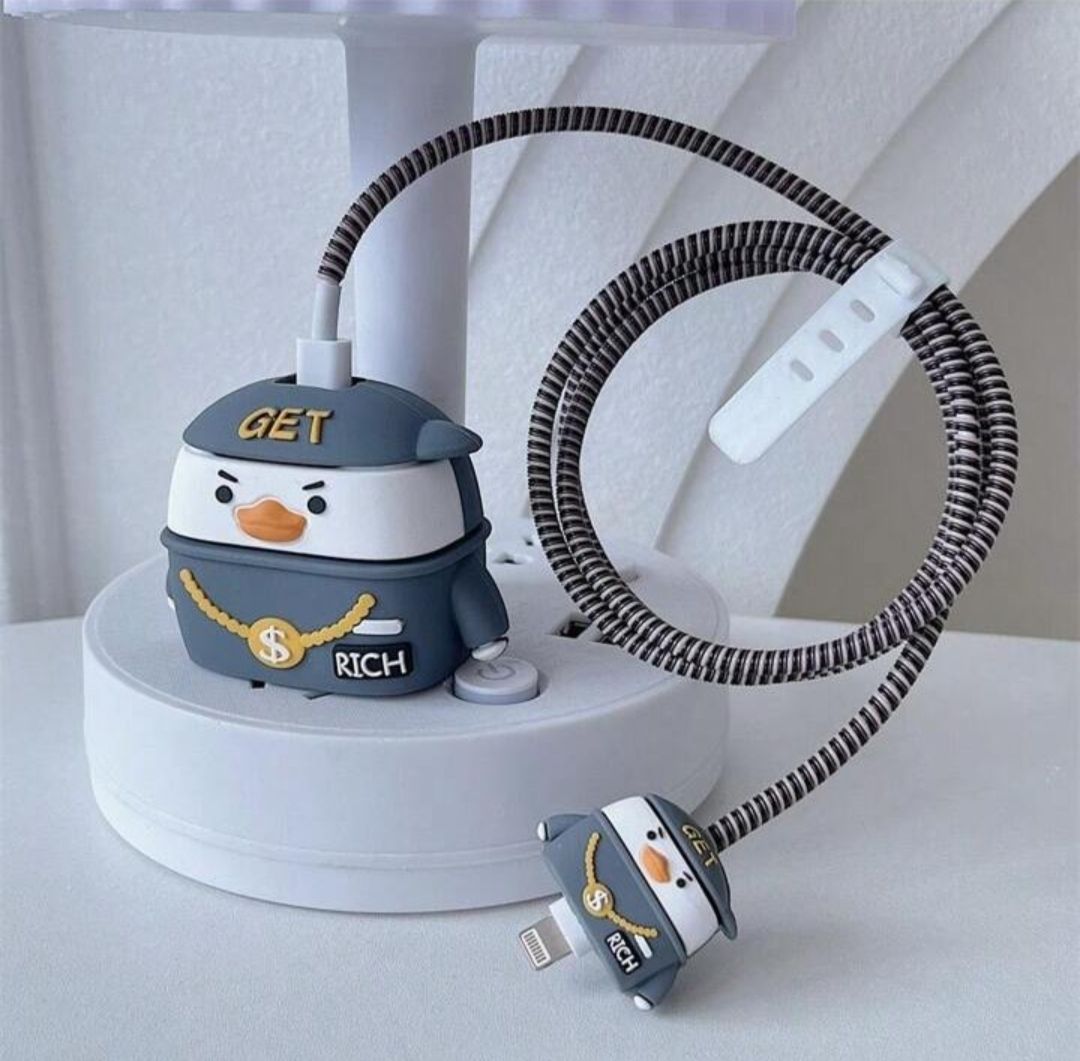 BeeNex Charger Cover for iPhone 18-20W Charger, Cute 3D Cartoon Design Penguin, Spiral Cable Protector-picture-27