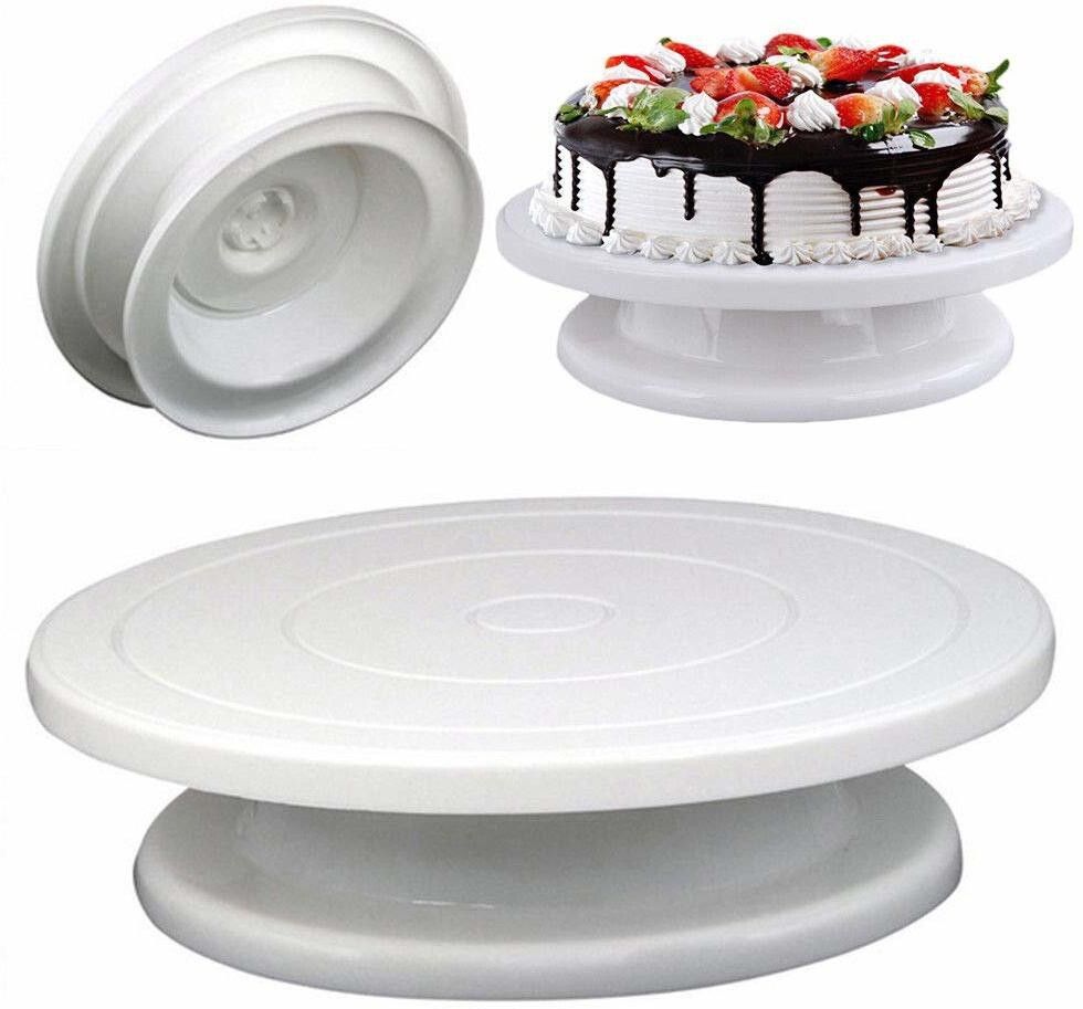 Plastic Cake Server 28 cm, 360° Degree Non Slip Rotating Cake Turntable Plastic Cake Server-image-22
