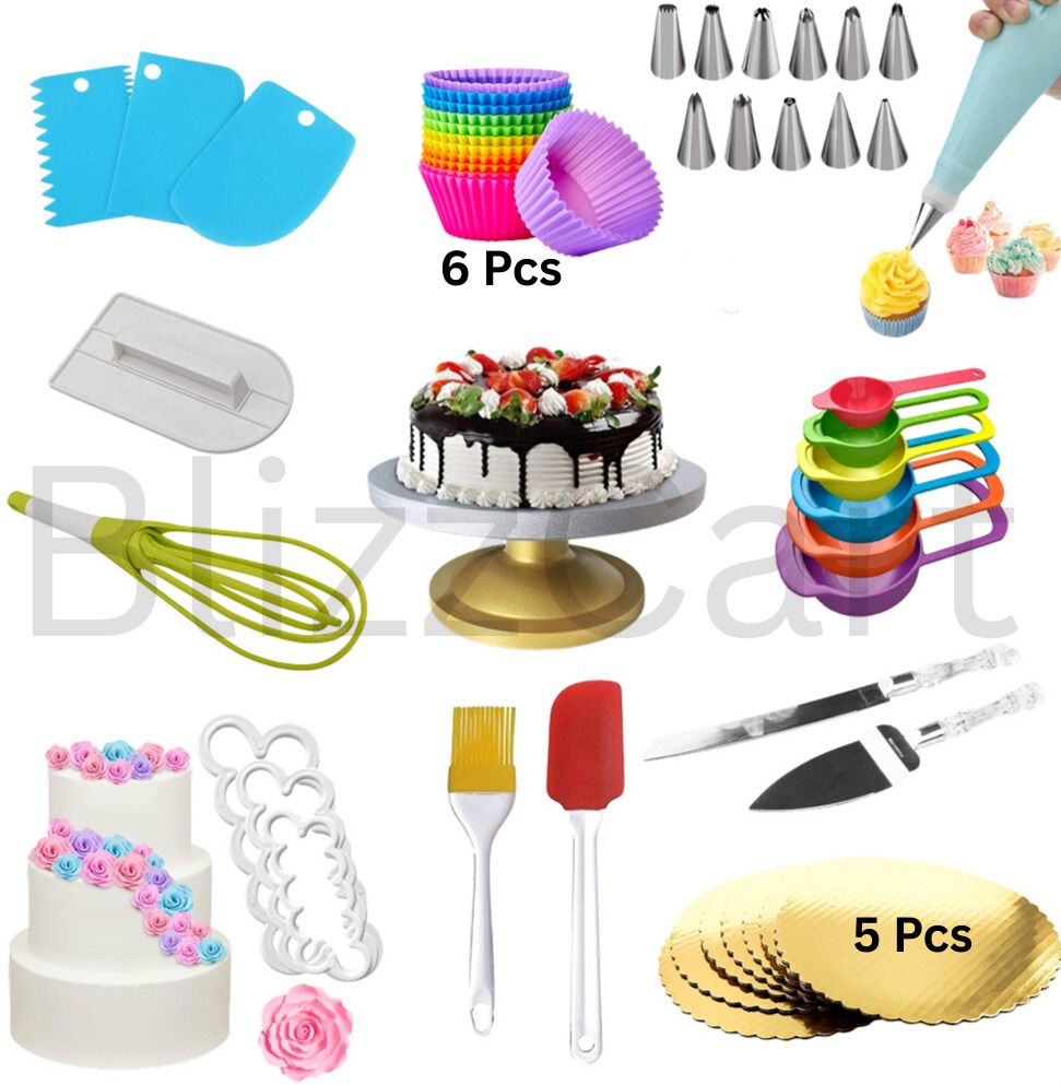 11 Pcs Cake Making Tools With 360 Roatating Heavy Table Full Cake Maker Cake Maker